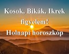 Kosok, Bikák, Ikrek figyelem! Holnapi horoszkóp