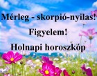 Mérleg - skorpió-nyilas!Figyelem! Holnapi horoszkóp