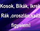 Kosok, Bikák, Ikrek,Rák ,oroszlán,szűz figyelem!holnapi horoszkóp