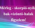 Mérleg - skorpió-nyilas -bak-vízöntő-halak figyelem!