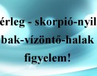 Mérleg - skorpió-nyilas -bak-vízöntő-halak figyelem!