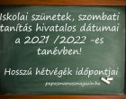 Rövidített nyári szünet és itt a Tanév rendje 2021/2022-évre >>> Mutatjuk a részleteket!