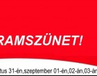 ÁRAM nélkül maradhat Ön is augusztus 31-én,szeptember 01-én,02-án,03-án! Az alábbi teleüléseken korszerűsítést VÉGEZ az áramszolgáltató – itt készüljön áramszünetre :