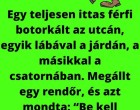 Egy teljesen ittas férfi sántikál az utcán