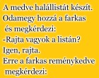 A medve halállistát készít. Odamegy hozzá a farkas és megkérdezi...