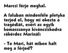 Marcsi férje meghal. A faluban mindenféle pletyka terjed el, hogy mi okozta a tragédiát, ezért az egyik komasszonya....