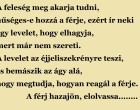 A feleség meg akarja tudni, hűséges-e hozzá a férje, ezért ír neki egy levelet, hogy elhagyja,